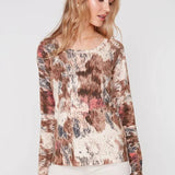 Blurred Print Sweater
