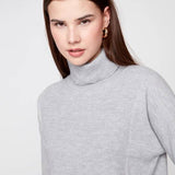 Rib Detail Turtleneck Sweater