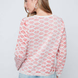 Printed Side Zip Knit Sweater