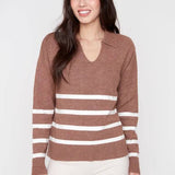 Johnny Collar Striped Sweater