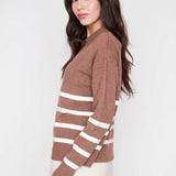 Johnny Collar Striped Sweater