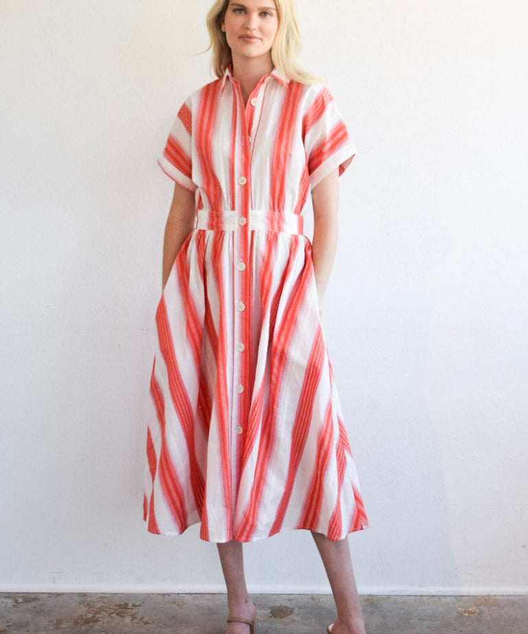 Drop Shoulder Stripe Dress