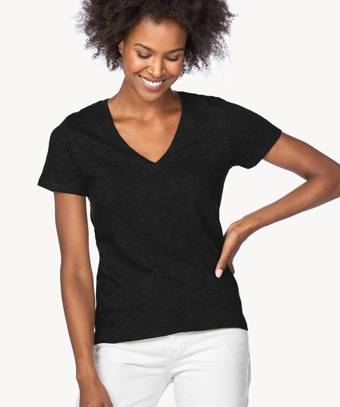 V-Neck Short Sleeve Back Seam