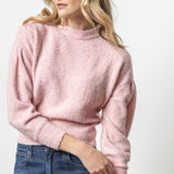 Pleated Sleeve Crewneck Sweate