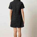Twill Paneled Shirt Dress