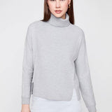 Rib Detail Turtleneck Sweater