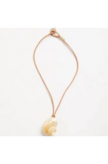 Turbo Shell Leather Cord Necklace