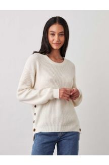 Cotton Side Button Sweater