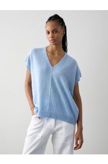 Cashmere V-Neck Poncho Top