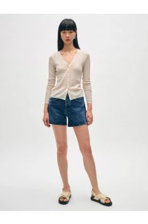 Linen Ribbed Cardi Top