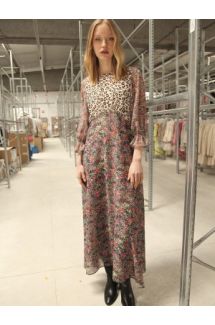 Mixed Media Printed Maxi Dress