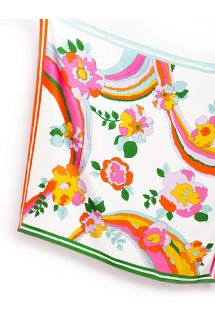 Multi Cream Silk Scarf