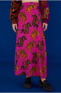Wild Leopards Pink Maxi Skirt