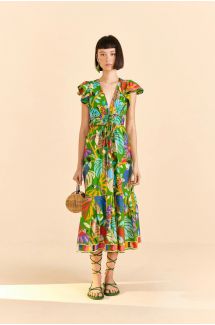 Forest Birds Midi Dress