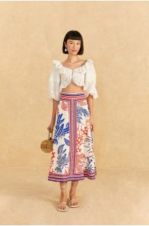 Mixed Lobsters Midi Skirt