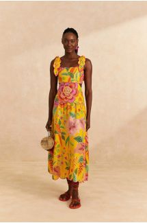 Macaw Bloom Yellow Dress