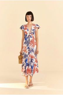Mixed Lobsters Midi Dress