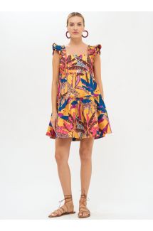 Smocked Square Neck Midi