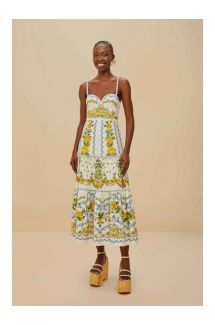 Sicily Off-White Midi Dress