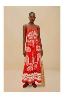 Majestic Coconut Tree Red Maxi