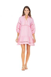 Lace Trim Tiered Dress