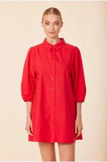 Poplin Exaggerated Sleeve Dress