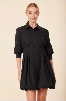 Poplin 3/4 Sleeve Bubble Dress