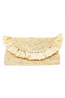 Lark Straw Fringe Clutch