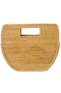 Lyla Halfmoon Rattan Clutch