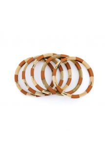 Teracotta and Ivory Bangle Set