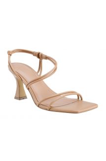 Skinny Strap Low Sandal Heel