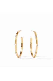 Crescent Stone Hoop- CZ Large