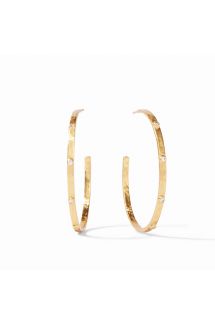 Crescent Stone Hoop- CZ XLarge