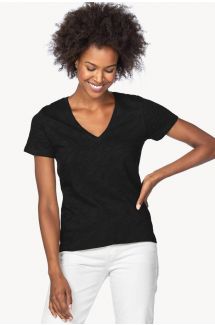 V-Neck Short Sleeve Back Seam