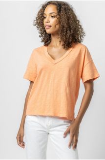 Short Sleeve Boxy V-Neck