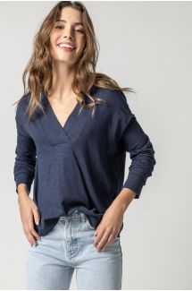 Tapered Trim V-Neck