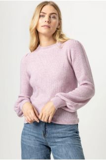 Ribbed Puff Sleeve Sweater