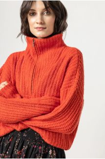 Ribbed Half Zip Sweater