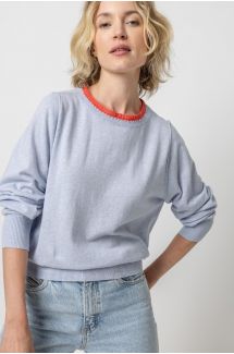 Crochet Trim Sweater