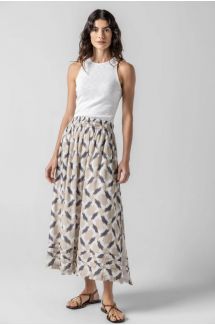 Shirred Elastic Waist Skirt