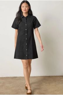 Twill Paneled Shirt Dress