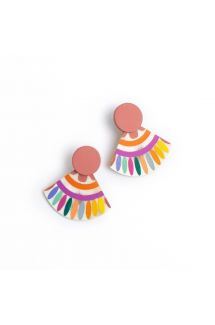 Rainbow Sunset Tile Earrings