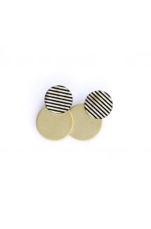 Tuxedo Stripe Circle Earrings