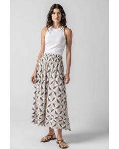 Shirred Elastic Waist Skirt