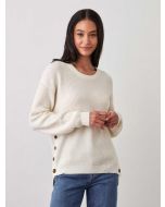 Cotton Side Button Sweater