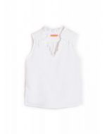 Sleeveless Ruffle Neck Blouse