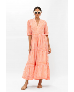 V-Neck Cuffed Maxi