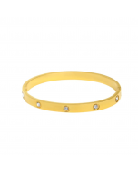 Gold Solitaire Bangle