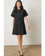 Twill Paneled Shirt Dress