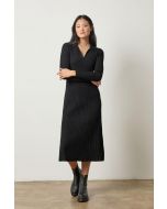 Long Sleeve Rib Henley Dress